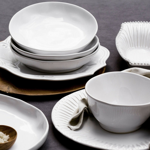 Vietri Aurora Snow Dinnerware Vietri Aurora Snow Dinnerware